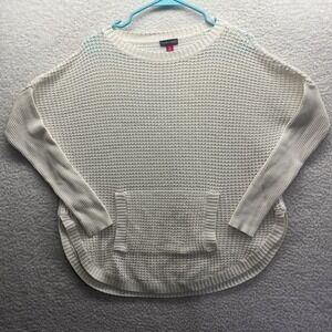 Vince Camuto Sweater Womens XS White Soft Knit Pullover Long Sleeve Active Chore